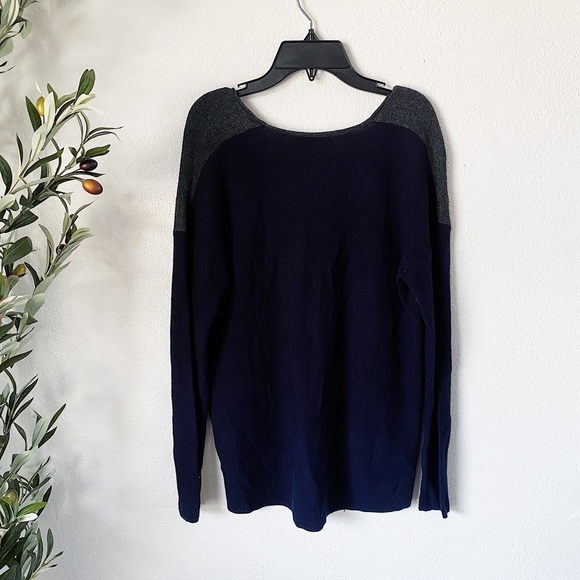 Madewell kimball color block sweater wool alpaca navy and gray women’s s… - Picture 3 of 6